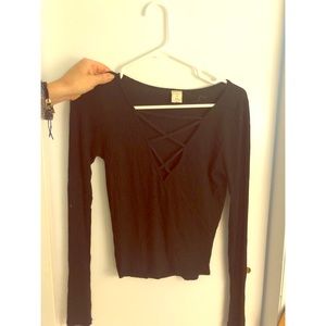 Black long sleeve top